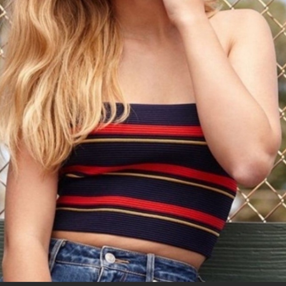PacSun Kendall & Kylie Cropped Stretch Tube Top | Women’s S | Multicolor Stripes